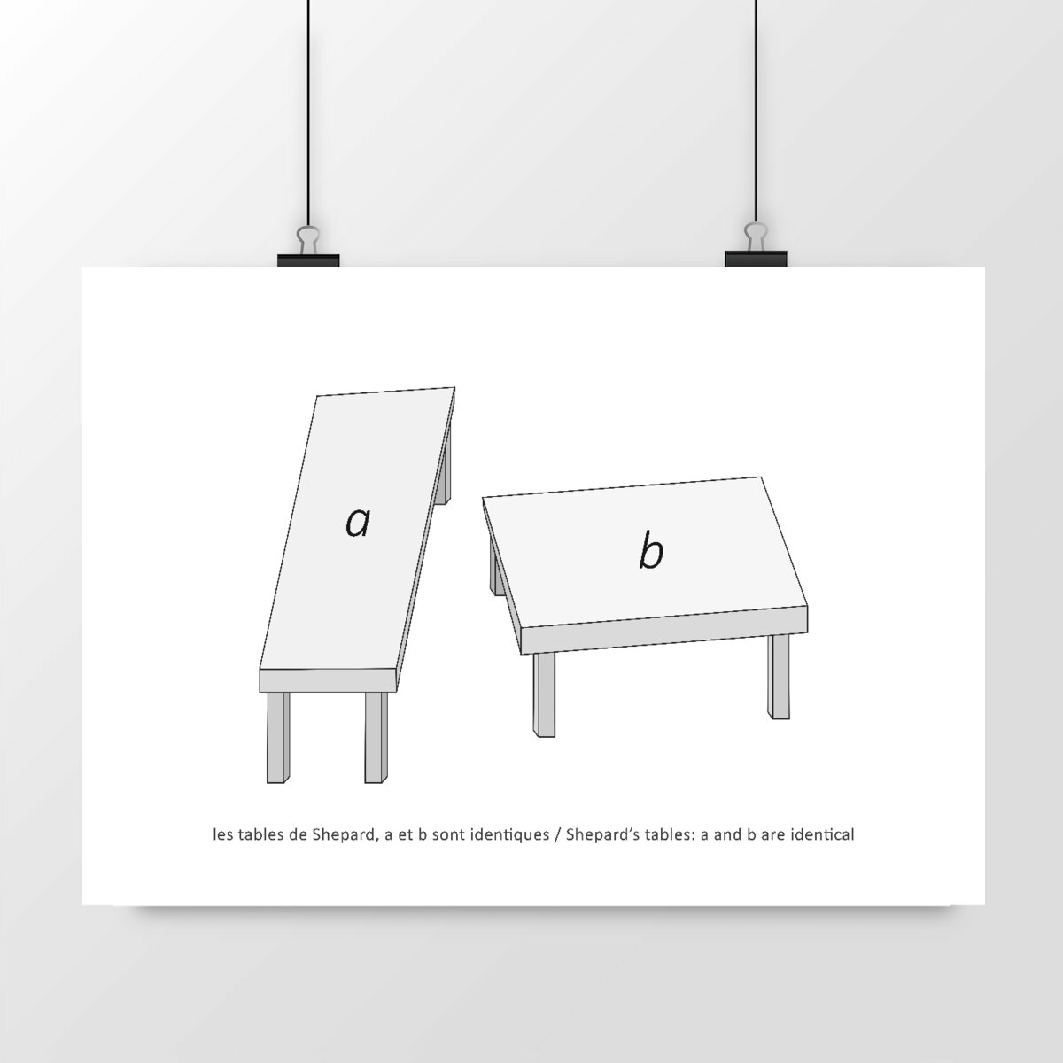 Image front illustration illusion d'optique : les tables de Shepard