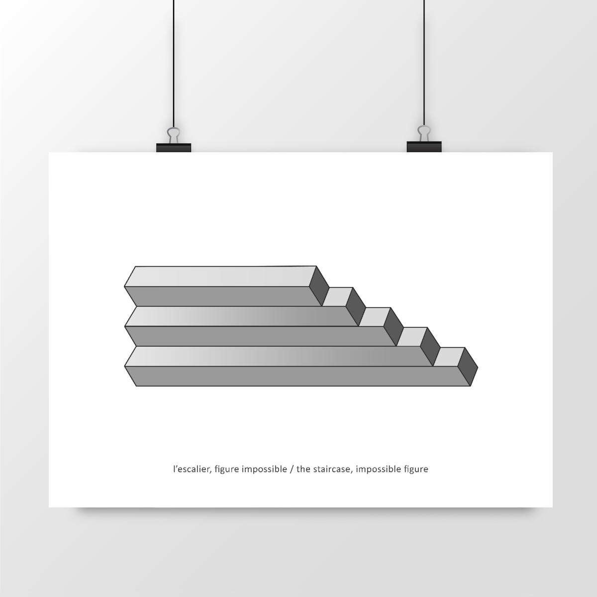 Image back illustration figure impossible : l'escalier
