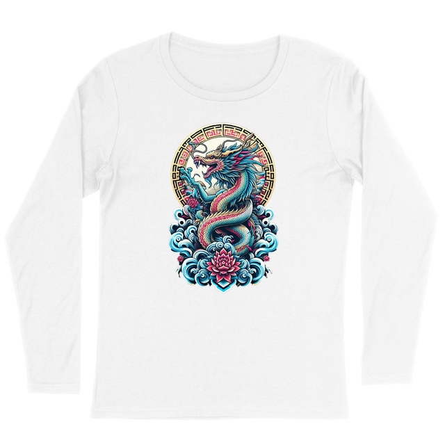 Image back Le dragon bleu au lotus rose 