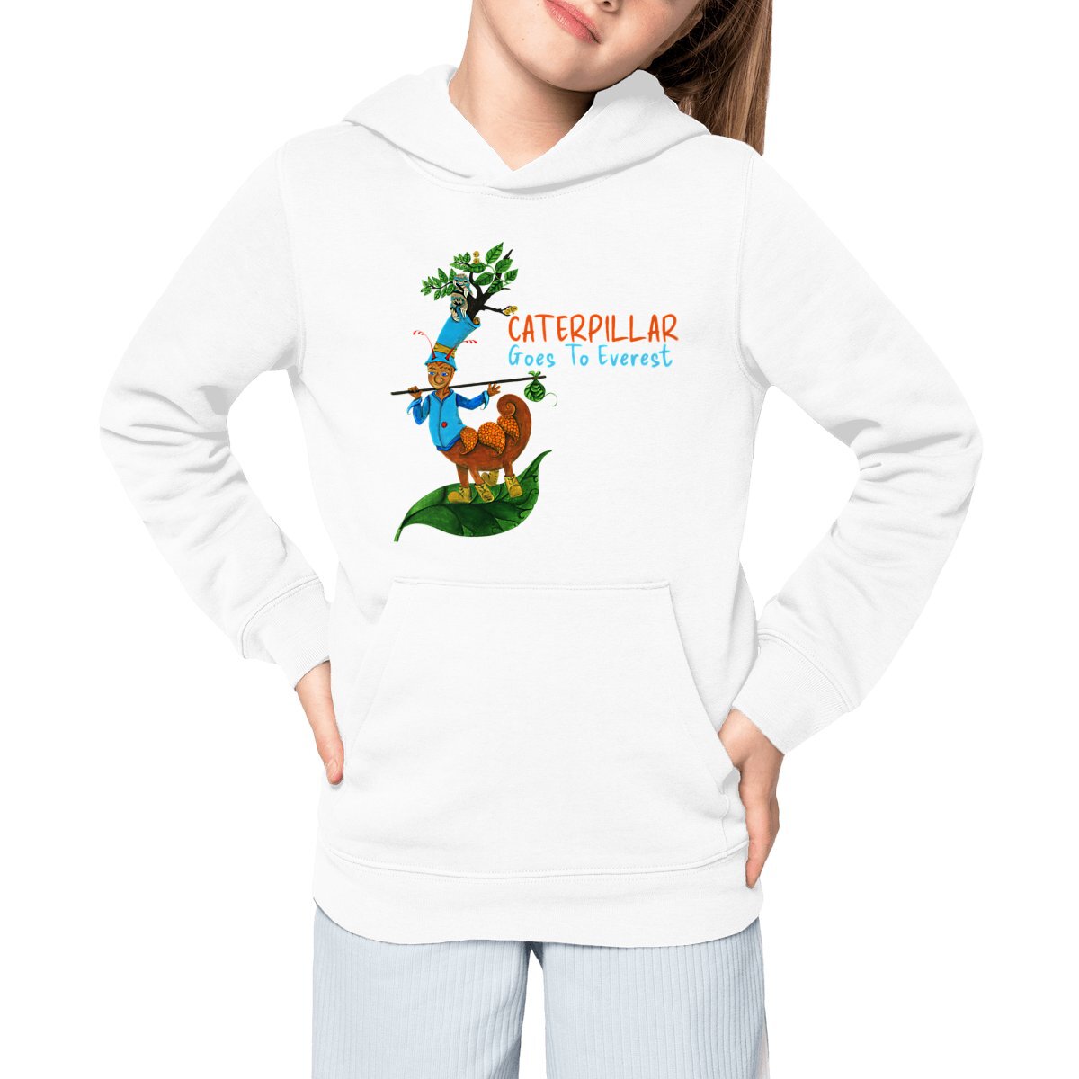 Image front Child Hoodie Caterpillar Goes To Everest