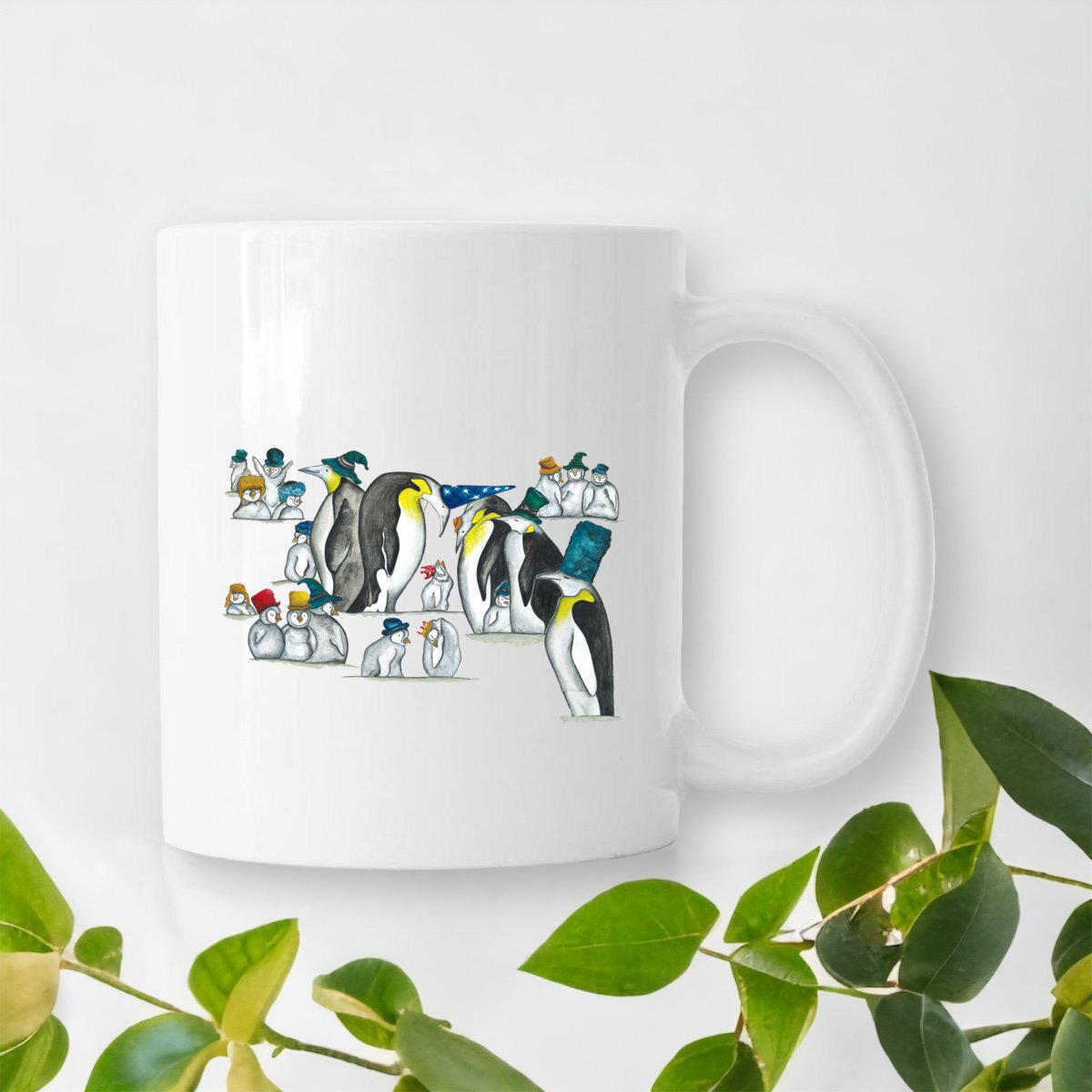 Image front Ceramic Mug Penguins in Hats