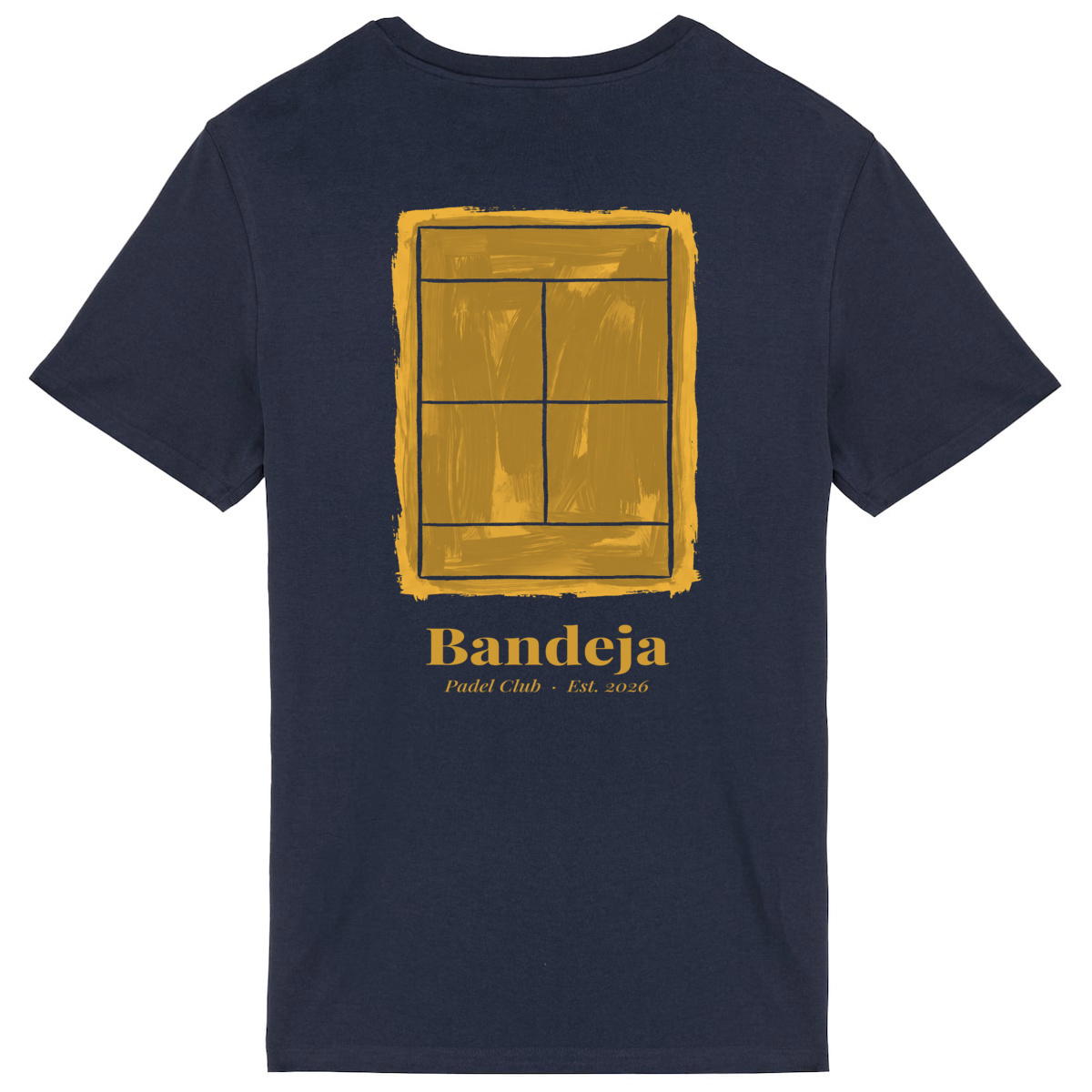Image back T-shirt leger unisexe padel BANDEJA — Bleu marine