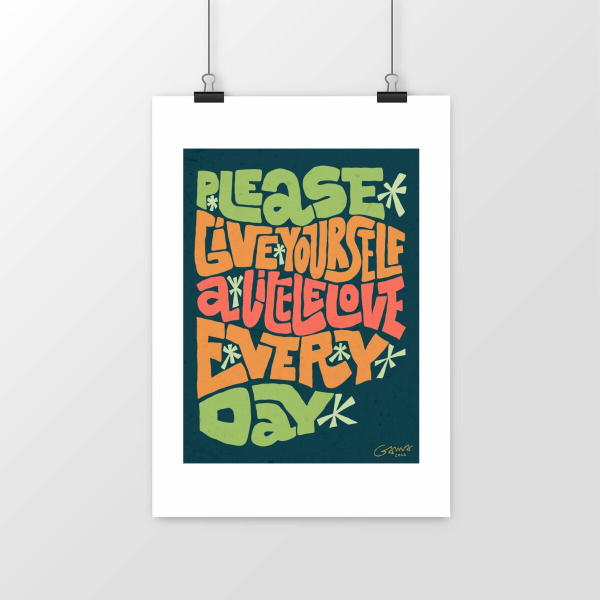 Image front Affiche Please give yourself a little love everyday