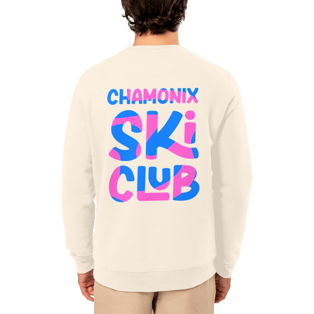Image front Ski Club Rose / Bleu Sweatshirt 