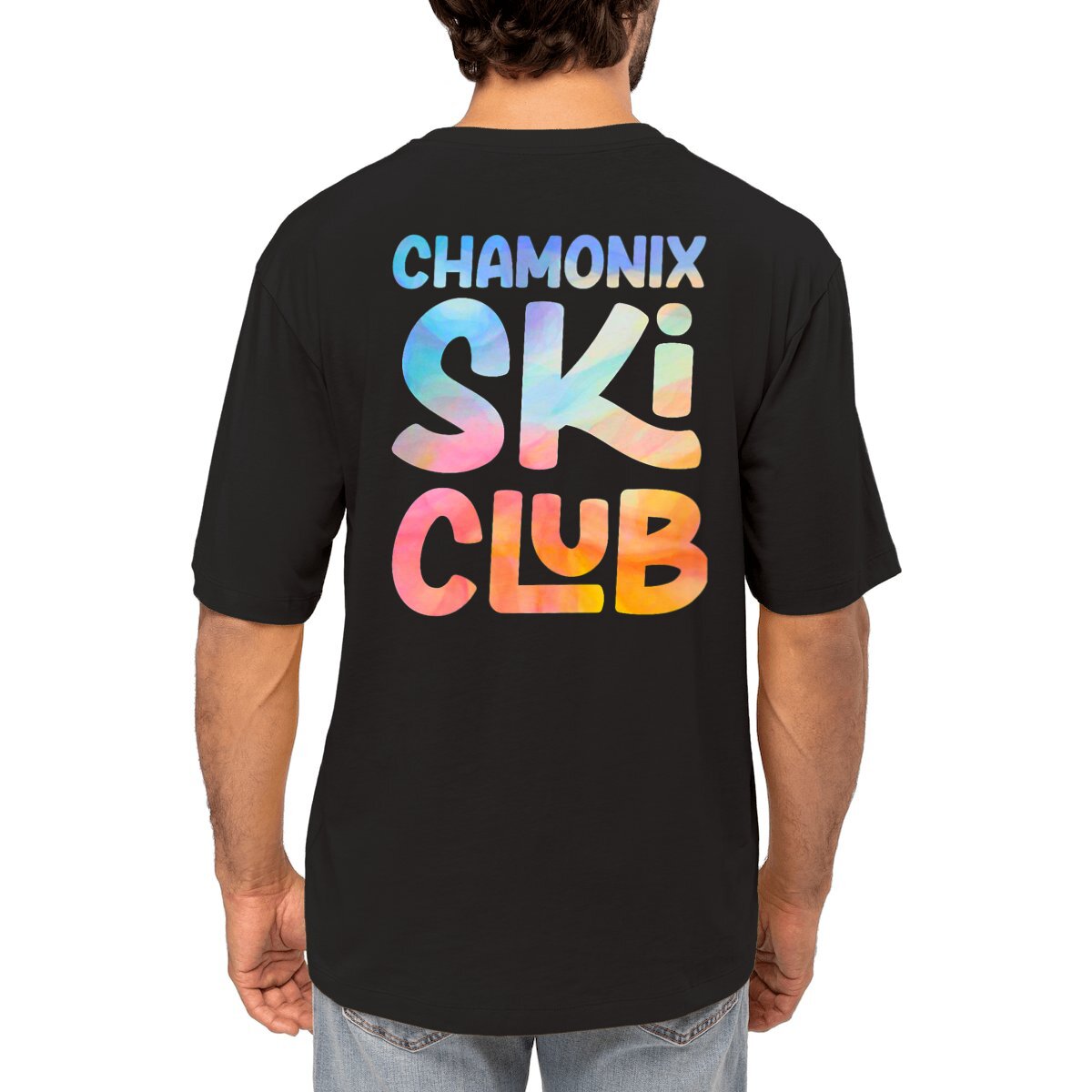 Image front Ski Club Bleu / Orange T-shirt Oversize 