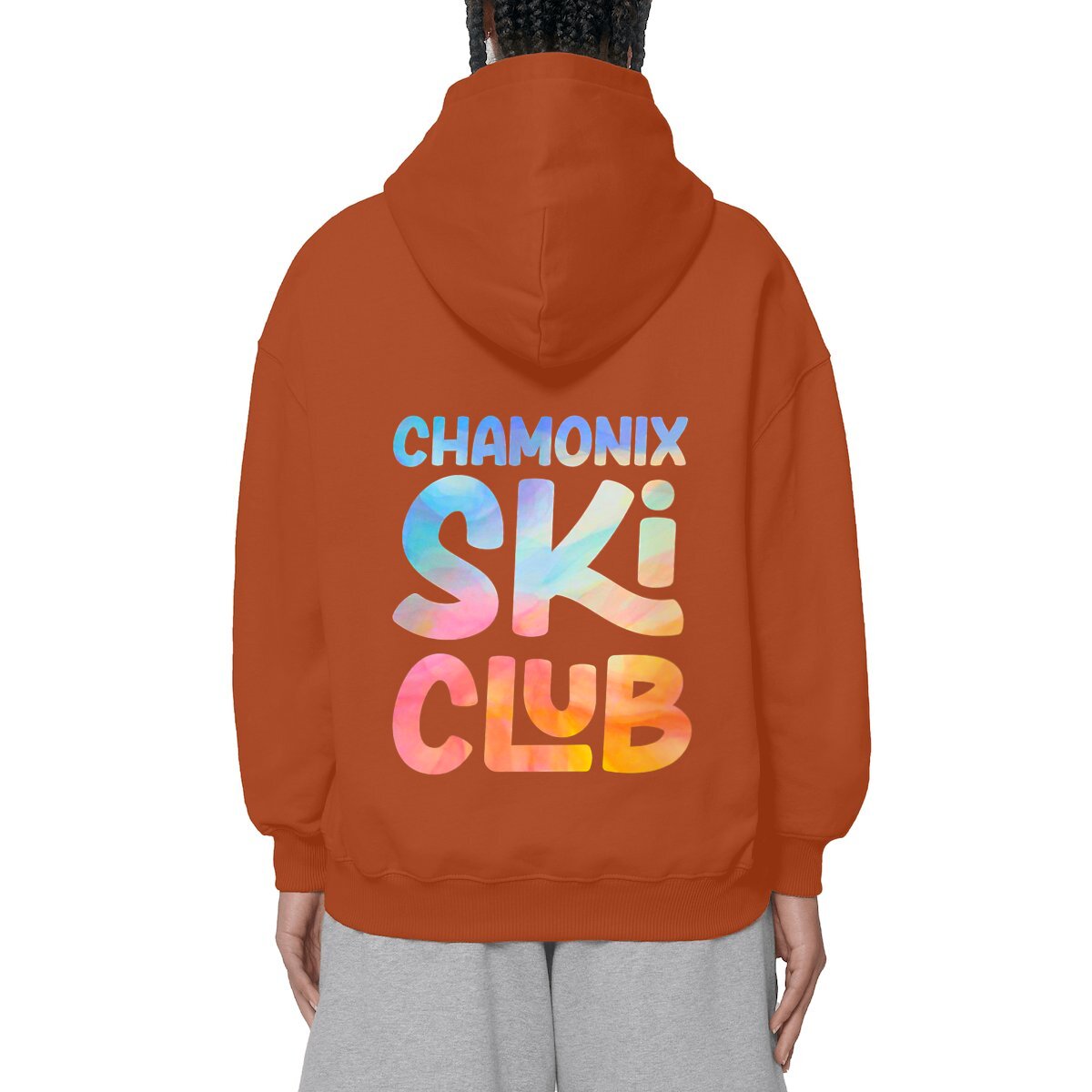 Image front Ski Club Bleu / Orange Capuche Ultra PREMIUM 