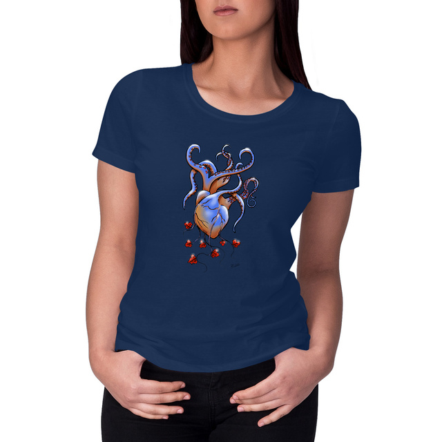 Camiseta pulporazón azul de mujer