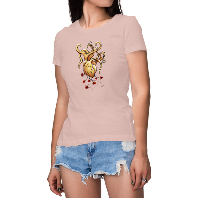 Camiseta pulporazón amarillo de mujer