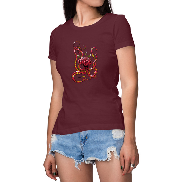 Camiseta cerebrulpo rojo mujer