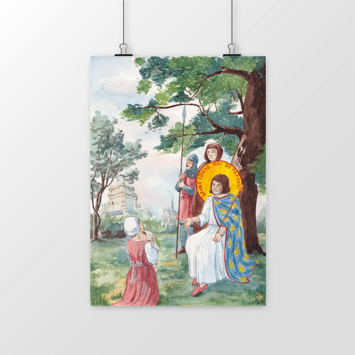 Image front Impression d'aquarelle Saint Louis roi de France