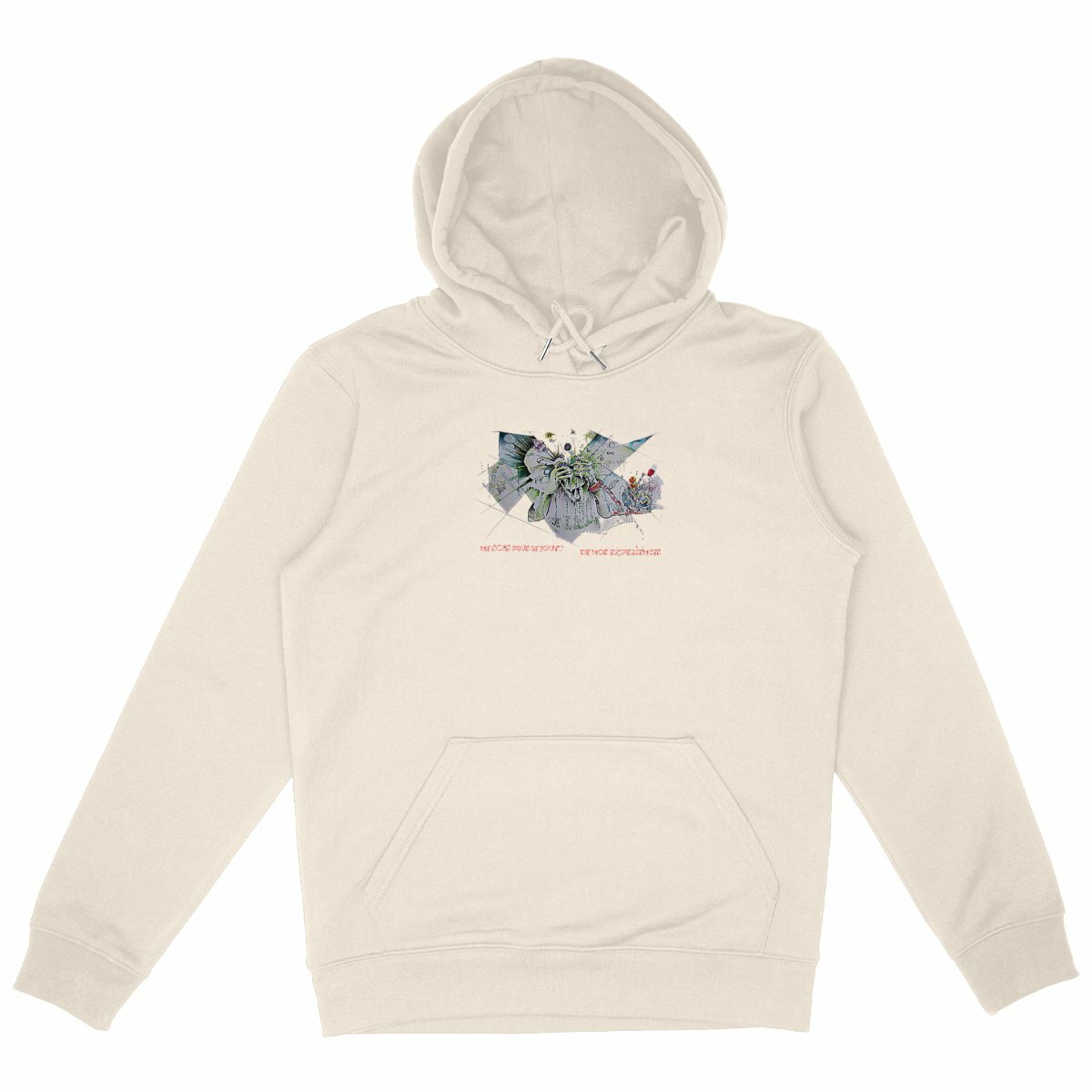 Image back Hoodie imprimé - Philosophie du lapin blanc - Sweat épais ecoresponsable