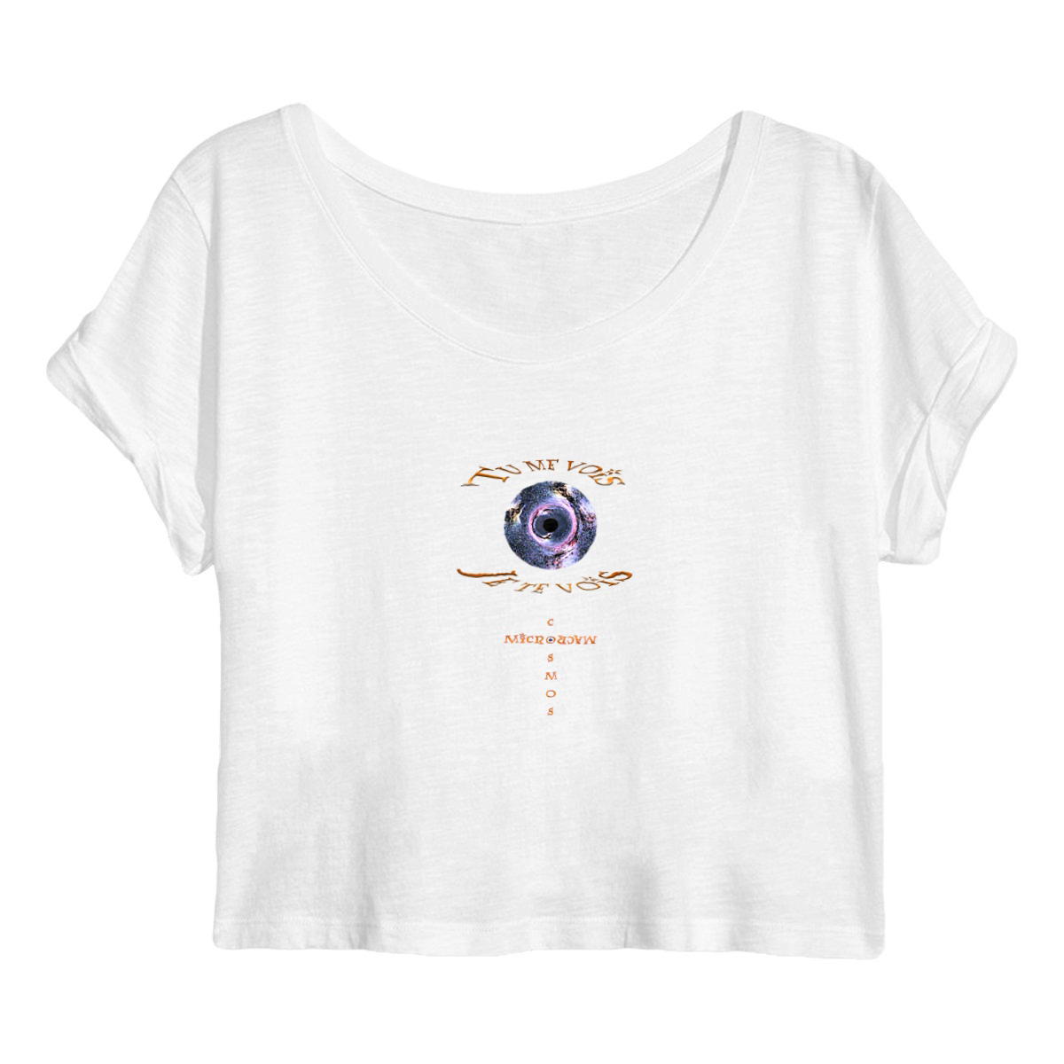 Image back Croptop-créateur-Cosmoeil-Philosophie-cosmologique-Tshirt-graphique-femme
