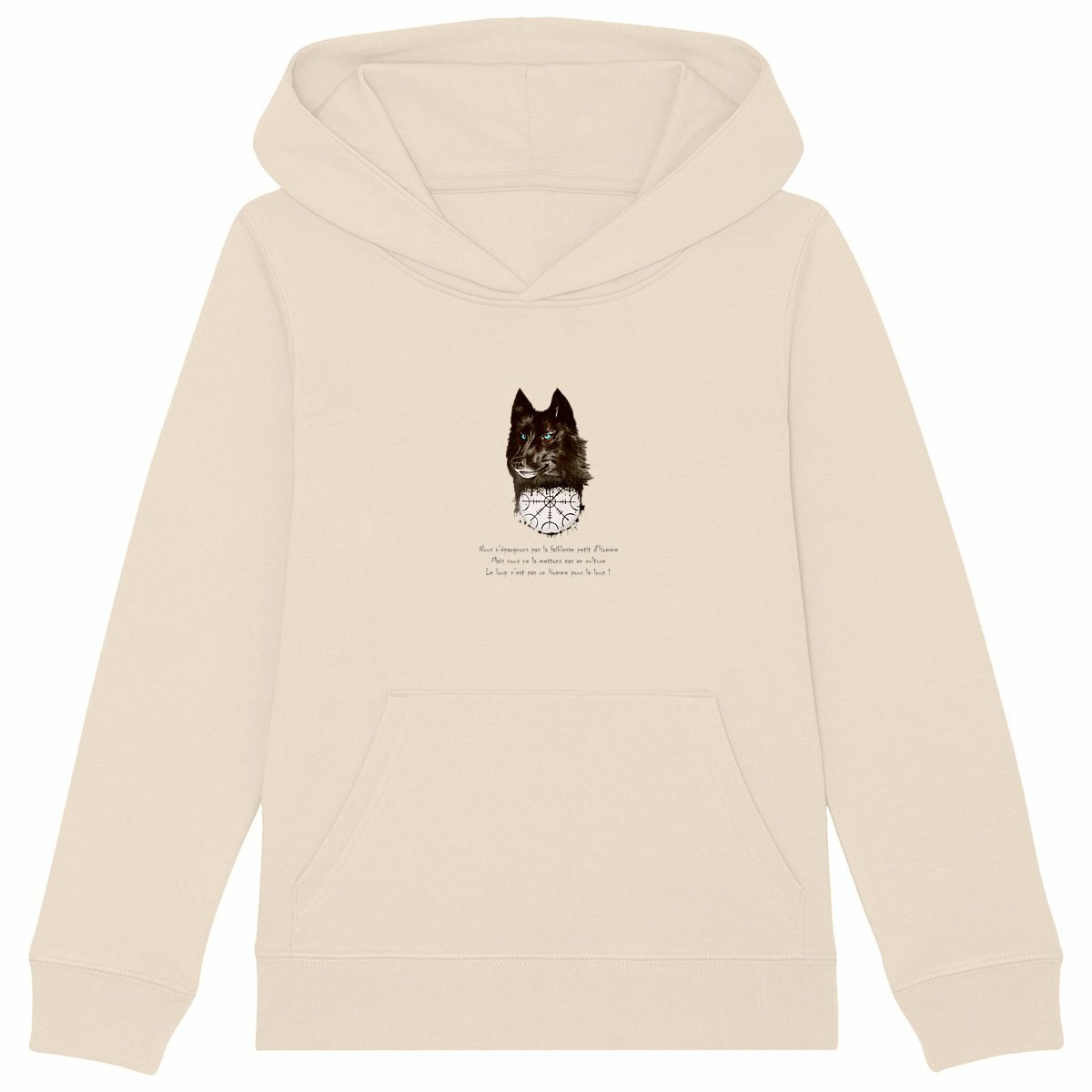 Image back Sweatshirt-hoodie-graphique-enfant-Le-loup-messager-Concrete-jungle-streetwear