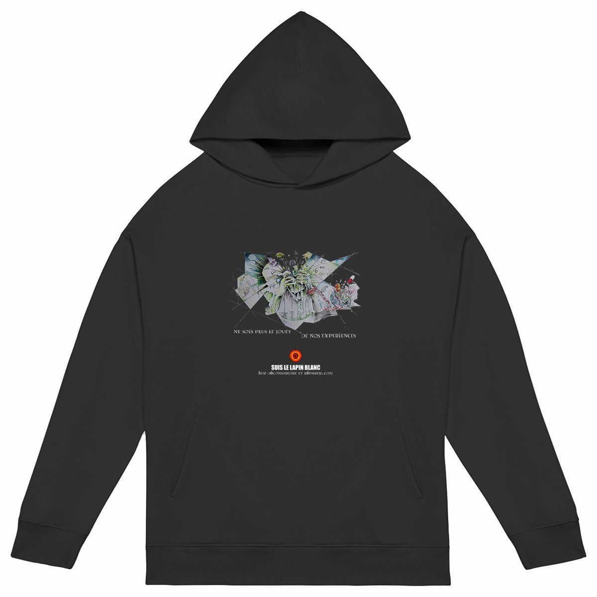 Image back L'enfer du dimanche - Hoodie graphique oversize - Suis la piste du sweat alchimique