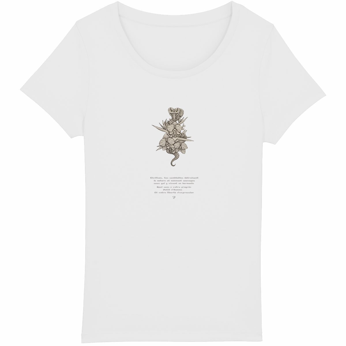 Image back T-shirt-graphique-femme-avec-citation-CAB-Philosophie-du-serpent-de-l-alchimiste