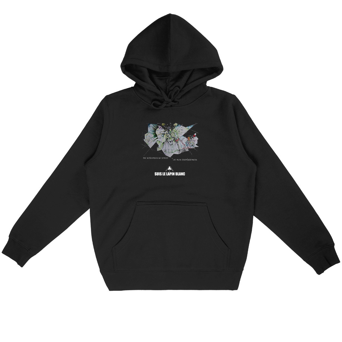 Image back Hoodie graphique original - Philosophie du lapin blanc - Streetwear écoresponsable