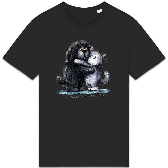 Image front T-shirt Unisexe Confort Bio - "Mon meilleur ami vient d'un refuge"