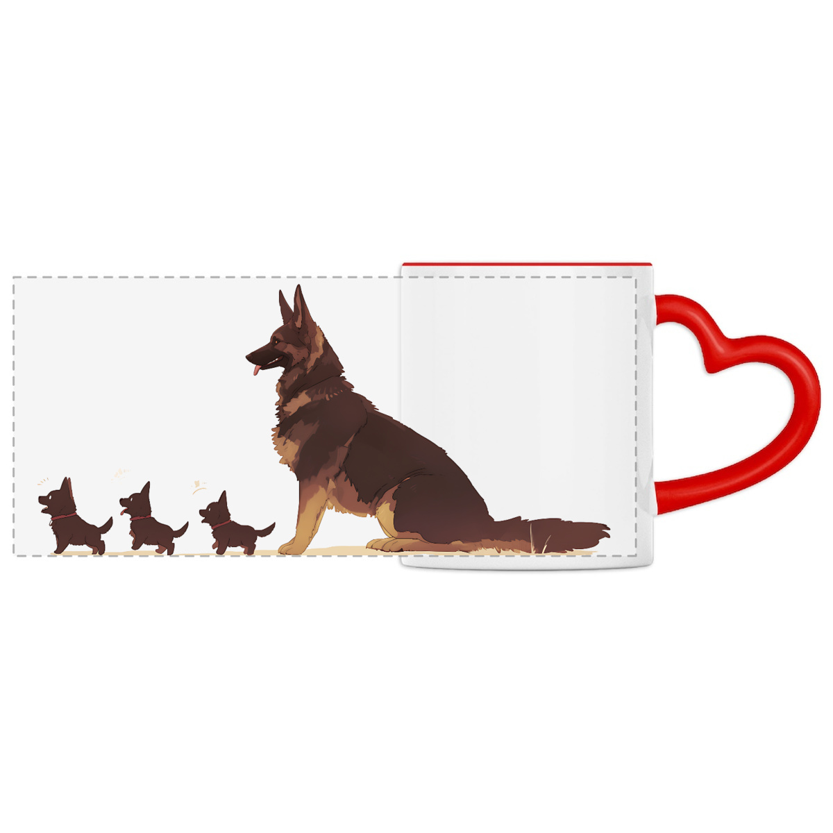 Image front Mug Anse Cœur Panoramique - "Une famille féline pour l'autre !"3