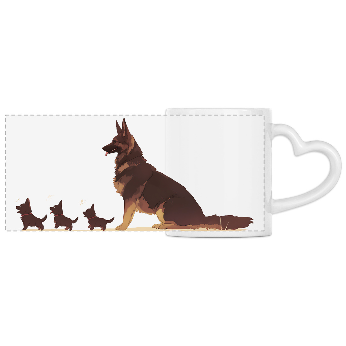 Image front Mug Anse Cœur Panoramique - "Une famille féline pour l'autre !"3