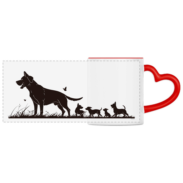 Image front Mug Anse Cœur Panoramique - "Une famille qui a du chien !"6