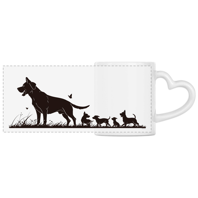 Image front Mug Anse Cœur Panoramique - "Une famille qui a du chien !"6