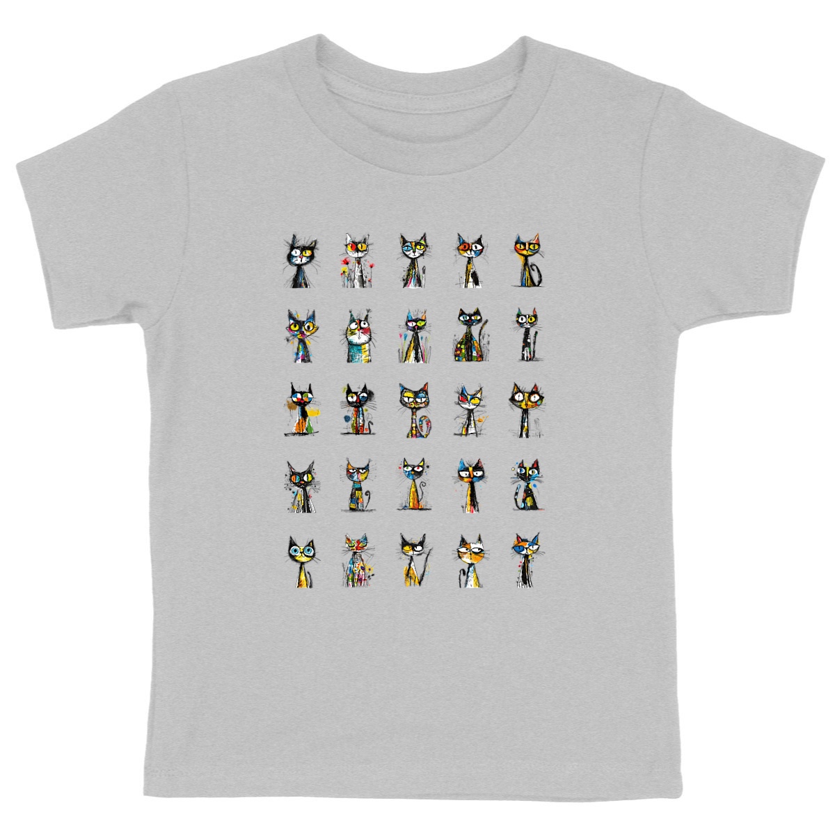 Image front Sweat à capuche Enfant Confort Bio -"Câlin entre Amis Chien & Chat"