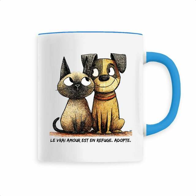 Image front Mug Céramique - "Le Vrai Amour est en Refuge. Adopte !" 