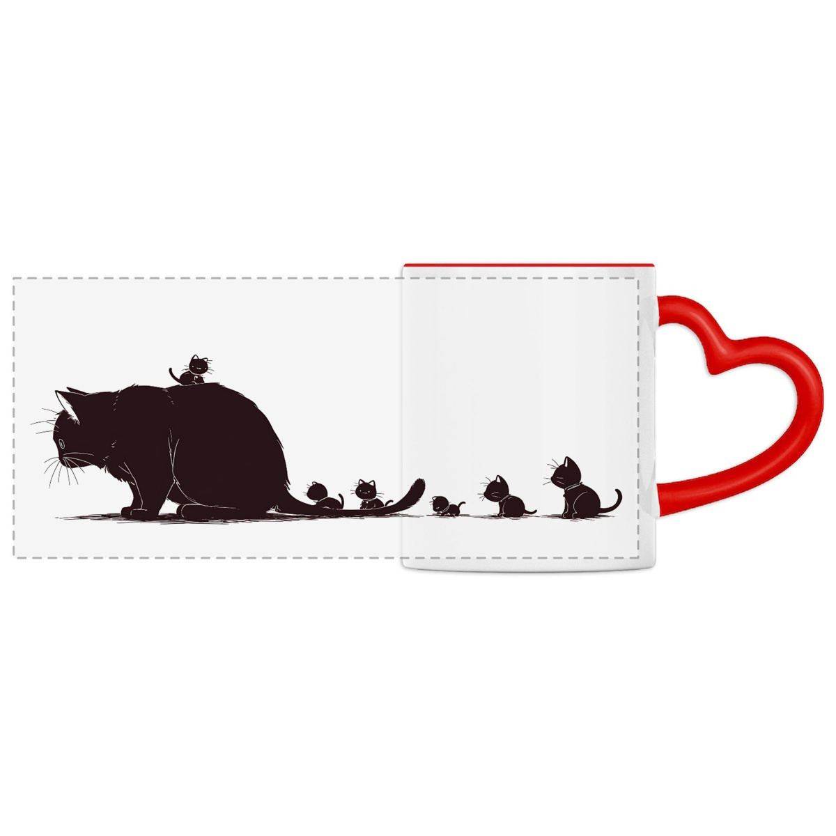 Image front Mug Anse Cœur Panoramique - "Le Vrai Amour est en Refuge. Adopte !" 