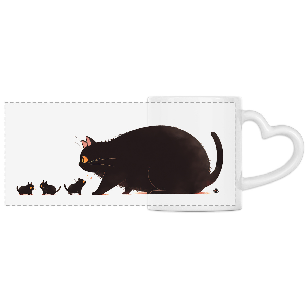 Image front Mug Anse Cœur Panoramique - "Le Vrai Amour est en Refuge. Adopte !" 