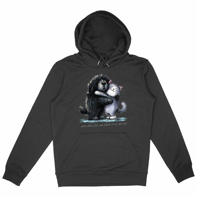 Image front Sweat à capuche Confort Unisexe Bio - "Mon meilleur ami vient d'un refuge"