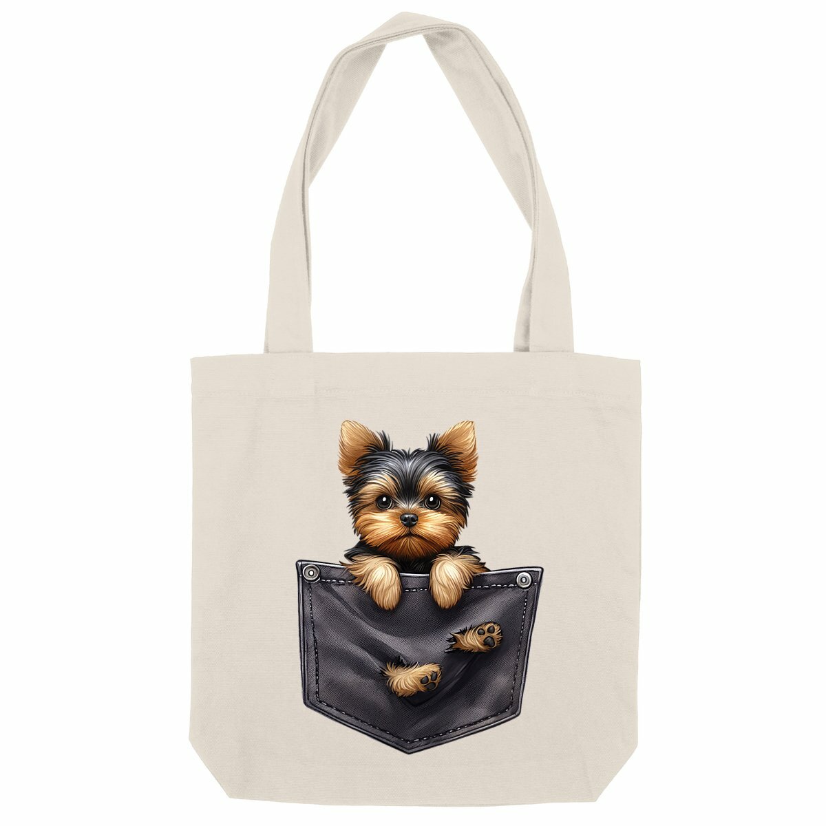 Image front Totebag Épais Recyclé - "Dans la poche" : Chaton Persan Farceur