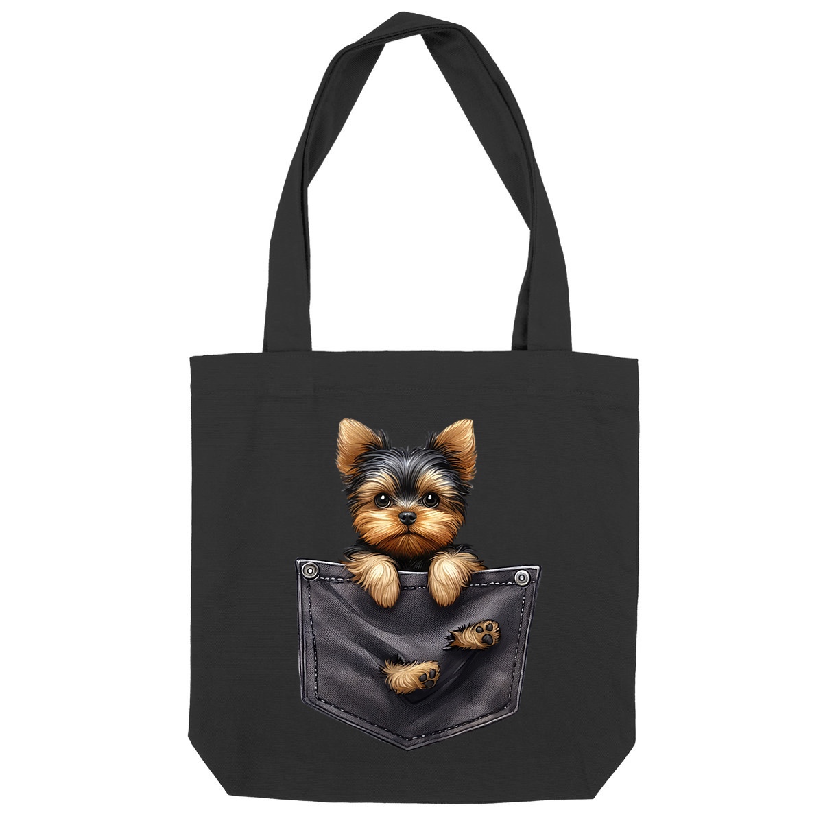 Image front Totebag Épais Recyclé - "Dans la poche" : Chaton Persan Farceur