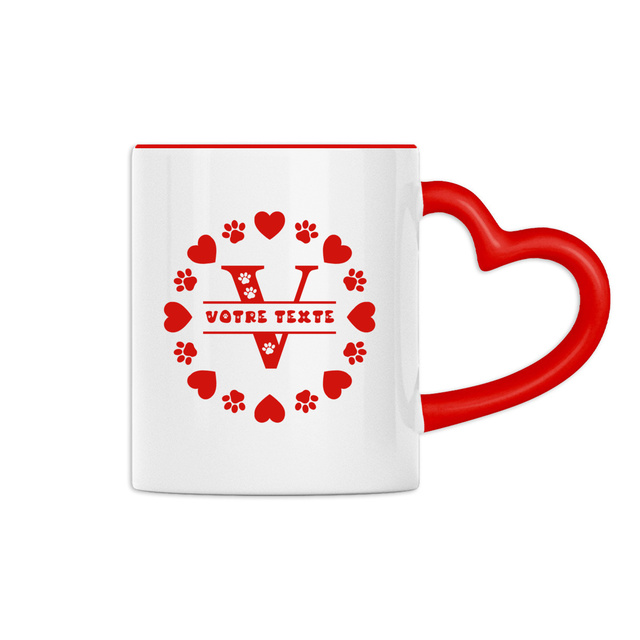 Image front Mug Cœur Personnalisable ZANIMAUX.FR (Nom/Date) - Céramique