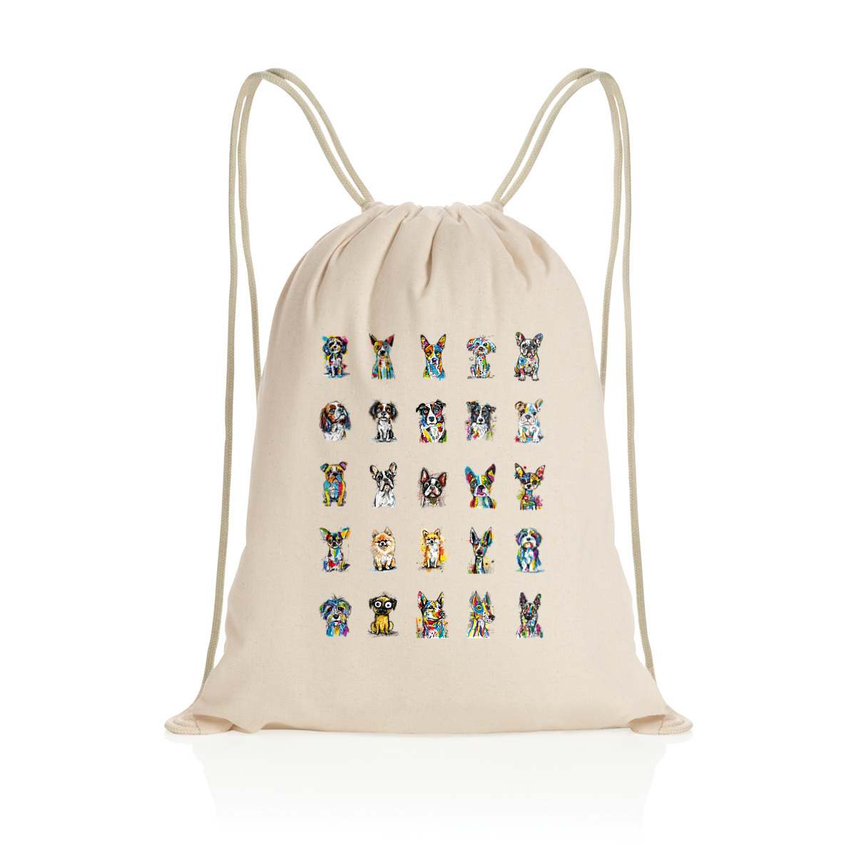 Image front Totebag Ethnique Recyclé - "Contre l'abandon, pour l'adoption"