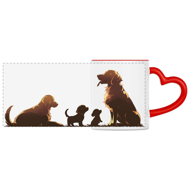 Image front Mug Anse Cœur Panoramique - "Une famille qui a du chien !"5