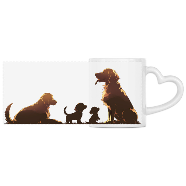 Image front Mug Anse Cœur Panoramique - "Une famille qui a du chien !"5