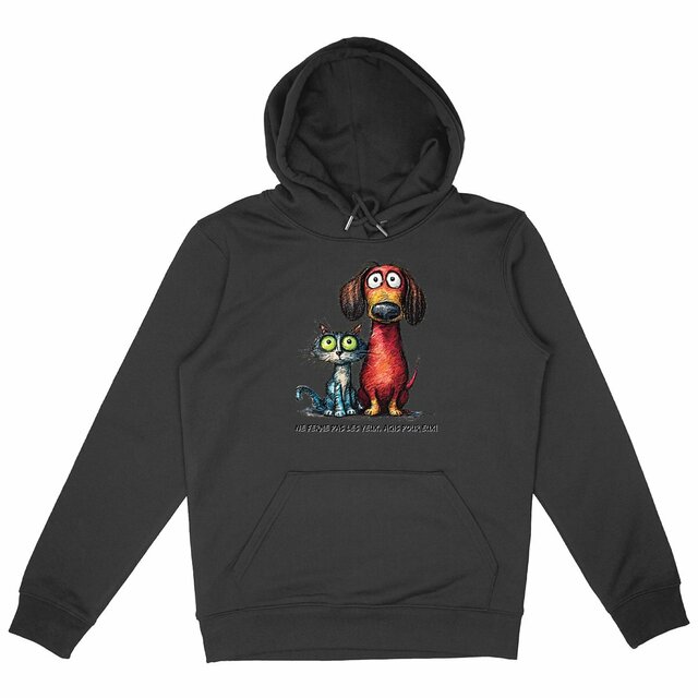 Image front Sweat à capuche Confort Unisexe Bio - "Ne ferme pas les yeux, Agis pour eux!"