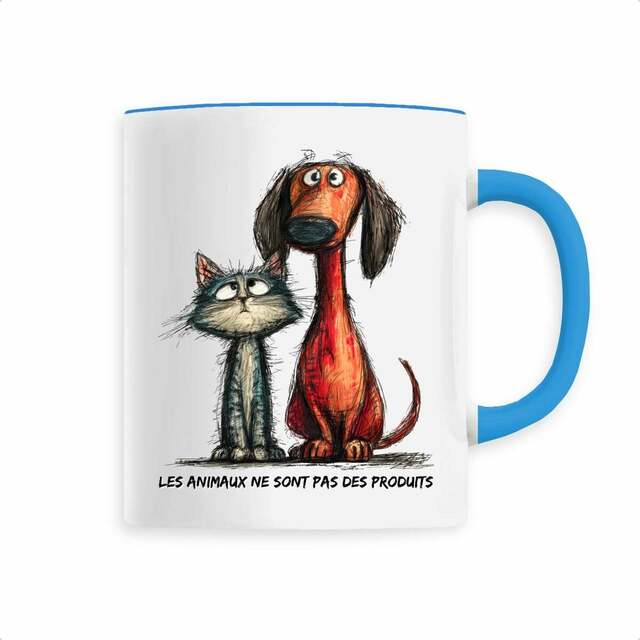 Image front Mug Céramique - "Les animaux ne sont pas des produits"