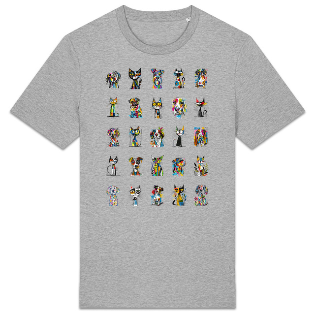Image front T-shirt Unisexe Confort Bio - "Team Chats & Chiens"