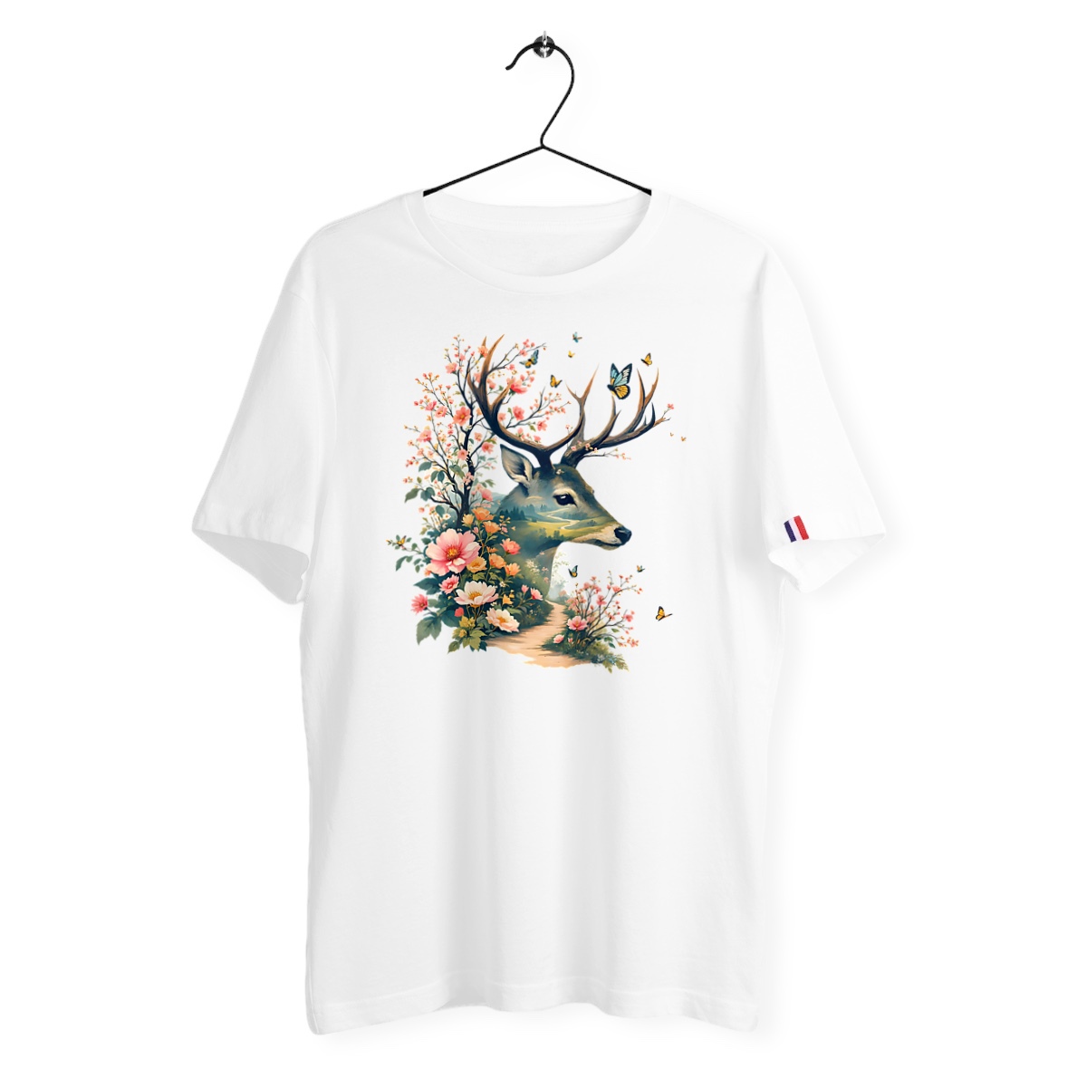 Image front T-shirt Femme Bio Made in France - "La Voie du Bonheur Ours"