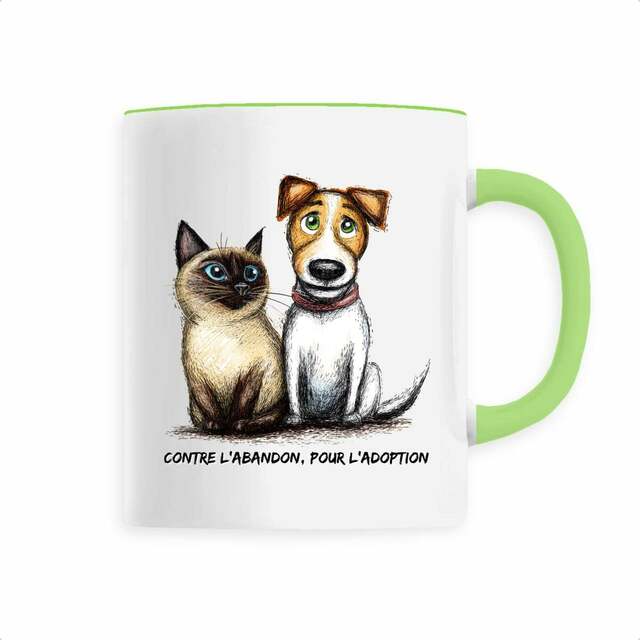 Image front Mug Céramique - "Contre l'abandon, pour l'adoption"