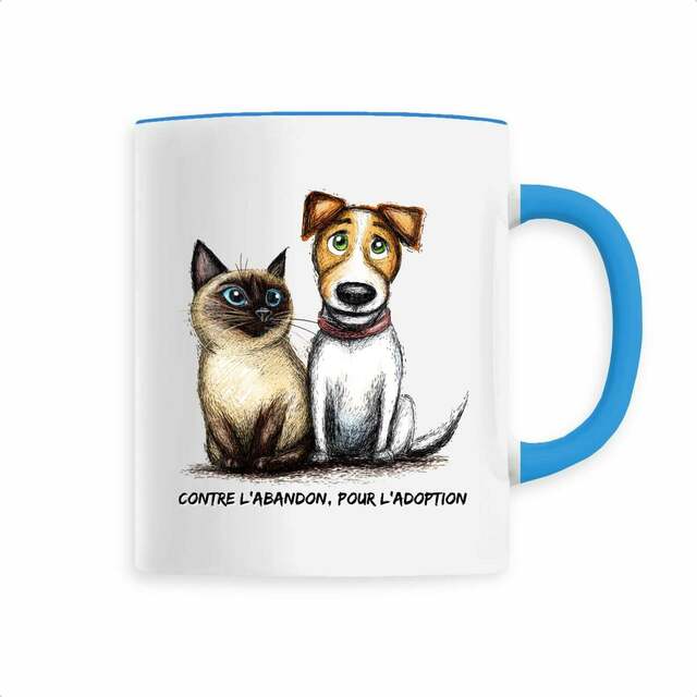 Image front Mug Céramique - "Contre l'abandon, pour l'adoption"