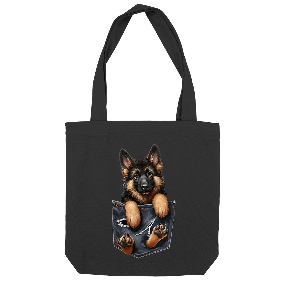 Image front Totebag Épais Recyclé - "Dans la poche" : Chaton Persan Farceur