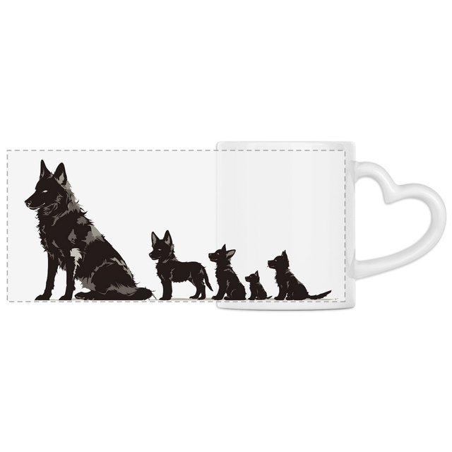 Image front Mug Anse Cœur Panoramique - "Une famille qui a du chien !"1