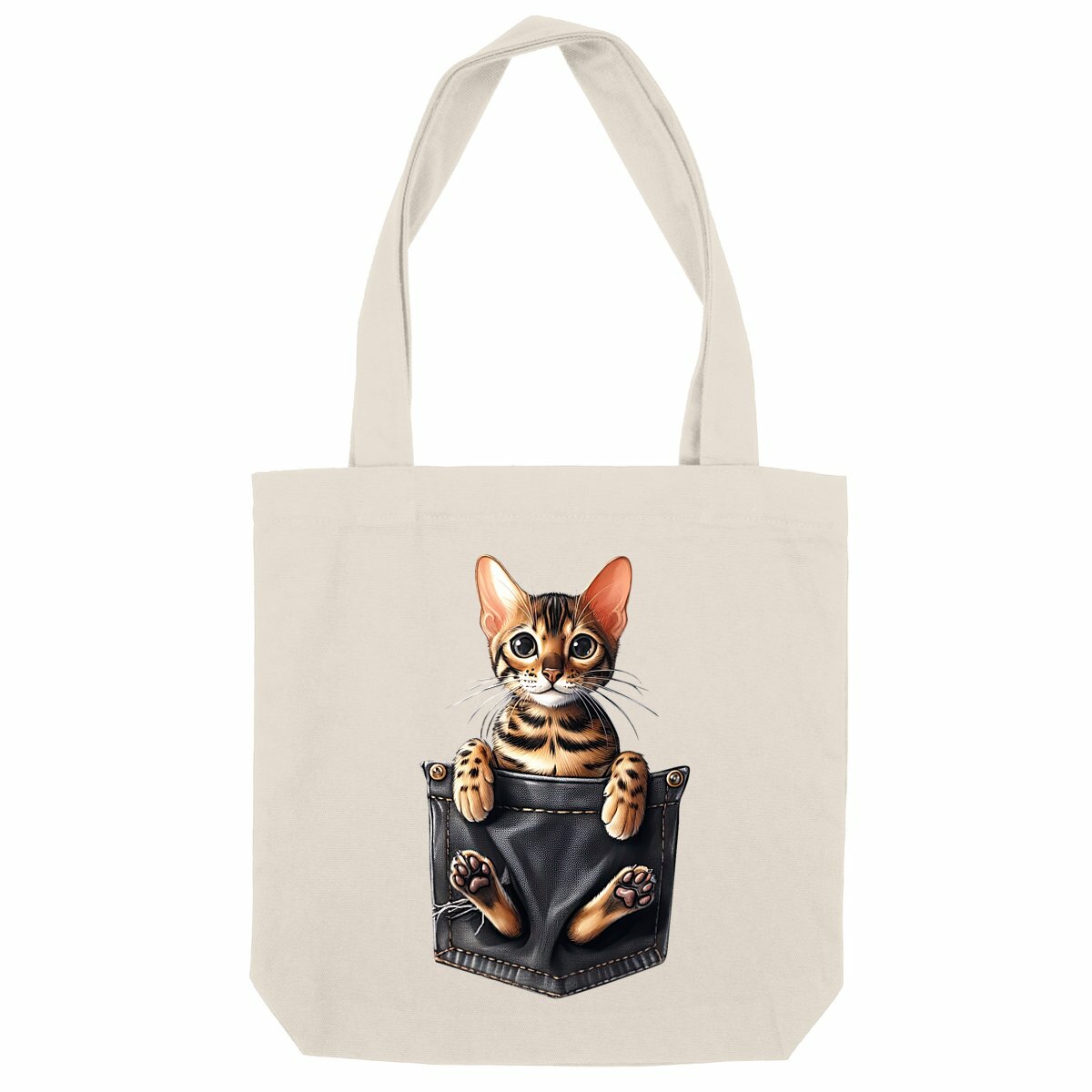 Image front Totebag Épais Recyclé - "Dans la poche" : Teckel Charmeur