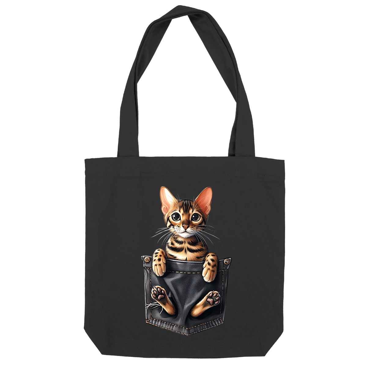 Image front Totebag Épais Recyclé - "Dans la poche" : Teckel Charmeur