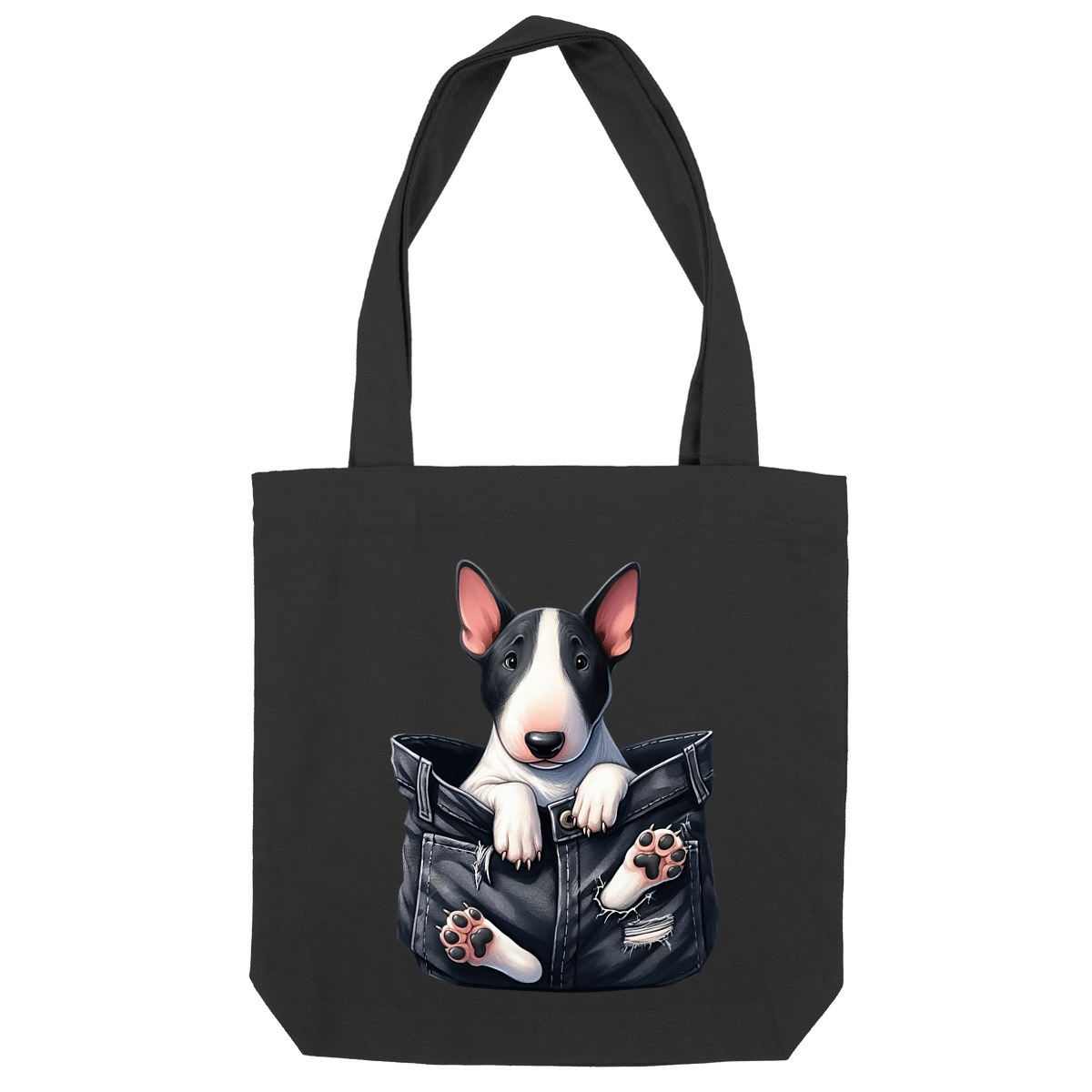 Image front Totebag Épais Recyclé - "Dans la poche" : Teckel Charmeur