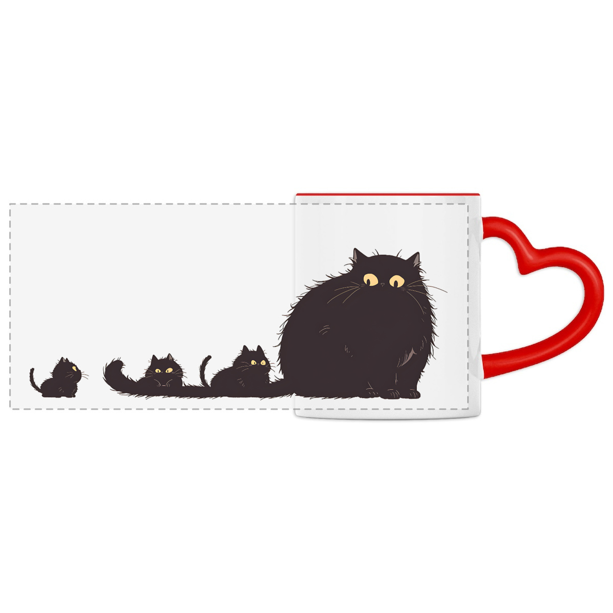 Image front Mug Anse Cœur Panoramique - "Les animaux ne sont pas des produits" 