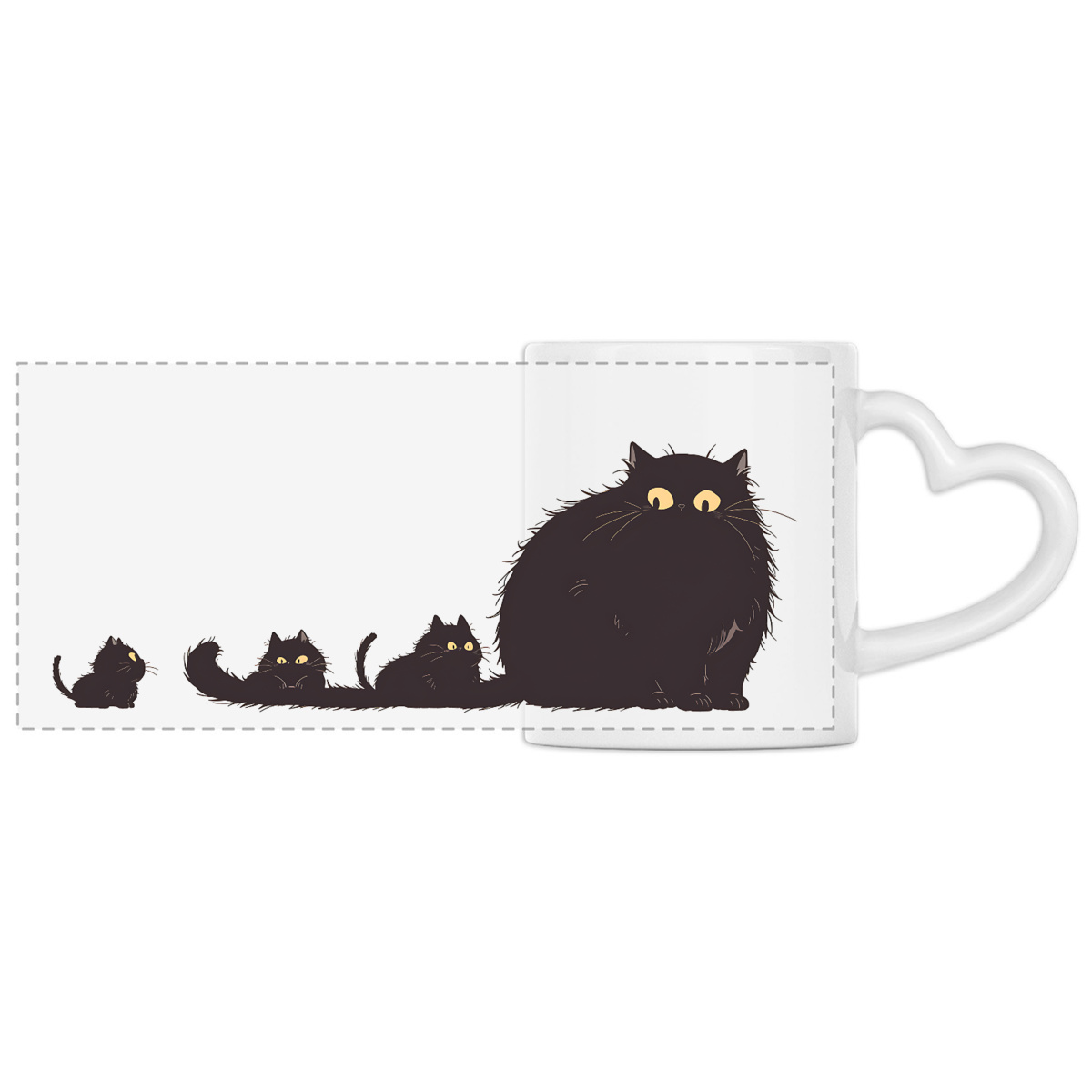 Image front Mug Anse Cœur Panoramique - "Les animaux ne sont pas des produits" 
