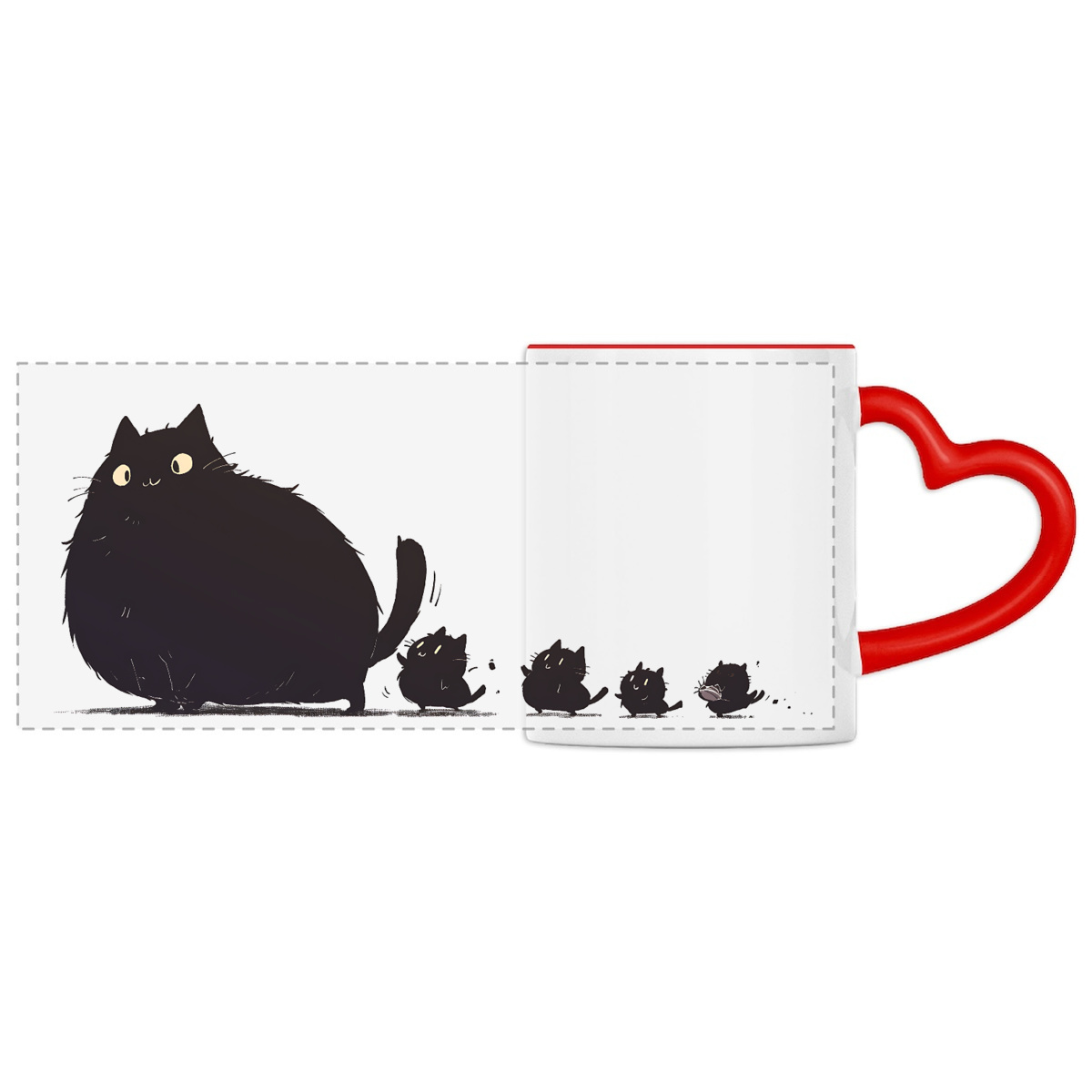 Image front Mug Anse Cœur Panoramique - "Les animaux ne sont pas des produits" 